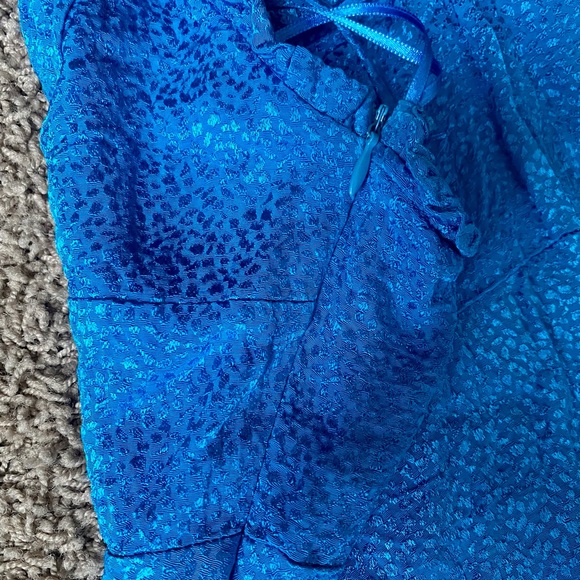 💎 ZARA Satin Effect mini dress in Electric Blue - Picture 11 of 13